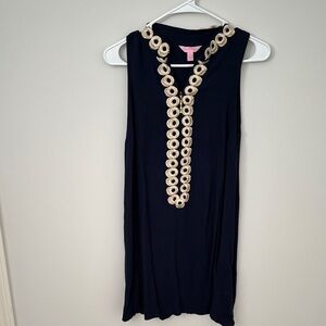 Lilly Pulitzer Navy Dress with Gold Accents